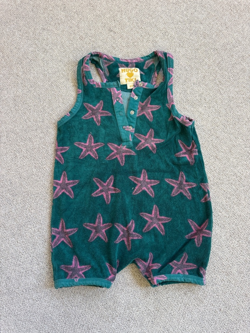 Hugo Tiki Green Starfish Terry Romper